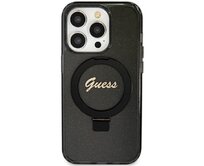 Kryt Guess GUHMN61HRSGSK Apple iPhone 11 / XR hardcase Ring Stand Script Glitter MagSafe black