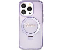 Kryt Guess GUHMN61HRSGSU Apple iPhone XR / 11 hardcase Ring Stand Script Glitter MagSafe purple