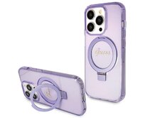 Kryt Guess GUHMP13LHRSGSU Apple iPhone 13 / 13 Pro hardcase Ring Stand Script Glitter MagSafe purple