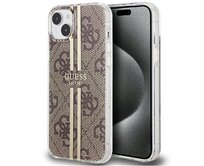 Kryt Guess GUHCP15MH4PSEGW Apple iPhone 15 Plus / 14 Plus hardcase IML 4G Gold Stripe brown