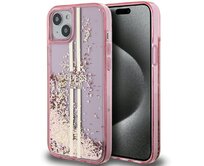 Kryt Guess GUHCP15MLFCSEGP Apple iPhone 15 Plus / 14 Plus hardcase Liquid Glitter Gold Stripes pink