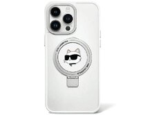 Kryt Karl Lagerfeld KLHMP15SHMRSCHH Apple iPhone 15 hardcase Ring Stand Choupette Head MagSafe white