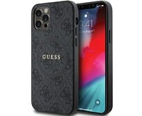 Kryt Guess GUHMP12MG4GFRK Apple iPhone 12 / 12 Pro hardcase 4G Collection Leather Metal Logo MagSafe black