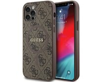 Kryt Guess GUHMP12MG4GFRW Apple iPhone 12 / 12 Pro hardcase 4G Collection Leather Metal Logo MagSafe brown