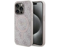 Kryt Guess GUHMP14LG4GFRP Apple iPhone 14 Pro hardcase 4G Collection Leather Metal Logo MagSafe pink