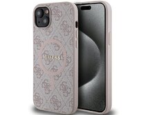 Kryt Guess GUHMP14SG4GFRP Apple iPhone 14 / 15 hardcase 4G Collection Leather Metal Logo MagSafe pink