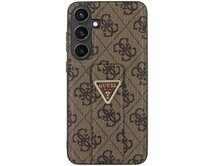 Kryt Guess GUHCS24LPGS4TDW Samsung Galaxy S24 Ultra hardcase Grip Stand 4G Triangle Strass brown