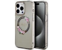 Kryt Guess GUHMP15XHFWFCK Apple iPhone 15 Pro Max hardcase IML Flowers Wreatch MagSafe black