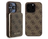 Kryt Guess GUBPM5P15L4GEMGW Apple iPhone 15 Pro hardcase + Powerbank 5000mAh MagSafe 4G Metal Logo brown