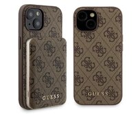 Kryt Guess GUBPM5P15S4GEMGW Apple iPhone 15 hardcase + Powerbank 5000mAh MagSafe 4G Metal Logo brown