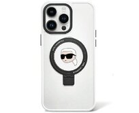 Kryt Karl Lagerfeld KLHMP15SHMRSKHH Apple iPhone 15 hardcase Ring Stand Karl Head MagSafe white