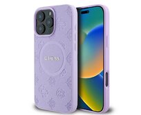 Kryt Case Guess GUHMP16XPSAPSMEU Apple iPhone 16 Pro Max hardcase Saffiano Peony Classic Logo MagSafe purple