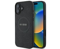 Kryt Guess GUHMP16SPSAPSMEK Apple iPhone 16 hardcase Saffiano Peony Classic Logo MagSafe black