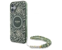 Kryt Guess GUHMP16MHCPOFPA Apple iPhone 16 Plus hardcase IML Flowers Allover Electro With Pearl Strap MagSafe green