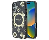 Kryt Guess GUHMP16SH4PYEEK Apple iPhone 16 hardcase IML Peony On 4G Background MagSafe black