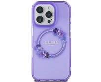 Kryt Guess GUHMP16SHFWFCU Apple iPhone 16 hardcase IML Flowers Wreath MagSafe purple