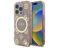 Kryt Guess GUHMP16LH4PYEEP Apple iPhone 16 Pro hardcase IML Peony On 4G Background MagSafe pink