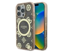 Kryt Guess GUHMP16XH4PYEEW Apple iPhone 16 Pro Max hardcase IML Peony On 4G Background MagSafe brown