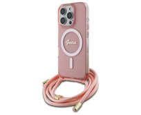 Kryt Guess GUHMP16XHCTSGNSP Apple iPhone 16 Pro Max hardcase Crossbody Cord Script MagSafe pink