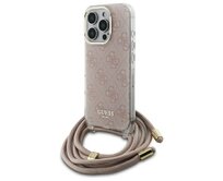 Kryt Guess GUHCP16LHC4SEP Apple iPhone 16 Pro hardcase Crossbody Cord 4G Print pink