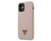 Kryt Guess GUHCP12SLSTMLP Apple iPhone 12 mini light pink hardcase Silicone Triangle Logo