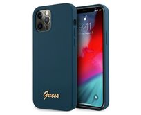 Kryt Guess GUHCP12LLSLMGBL Apple iPhone 12 Pro Max blue hardcase Metal Logo Script