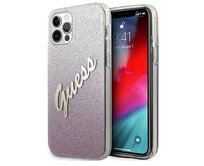 Kryt Guess GUHCP12LPCUGLSPI Apple iPhone 12 Pro Max pink hardcase Glitter Gradient Script