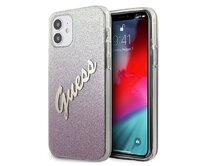 Kryt Guess GUHCP12SPCUGLSPI Apple iPhone 12 mini pink hardcase Glitter Gradient Script