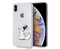 Kryt Karl Lagerfeld KLHCI65CFNRC iPhone Xs Max hardcase transparent Choupette Fun