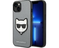 Kryt Karl Lagerfeld KLHCP14SSAPCHG Apple iPhone 14 hardcase silver Saffiano Choupette Head Patch