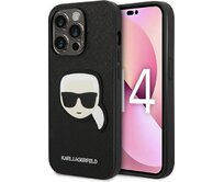 Kryt Karl Lagerfeld KLHCP14XSAPKHK Apple iPhone 14 Pro Max black hardcase Saffiano Karl`s Head Patch