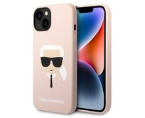 Kryt Karl Lagerfeld KLHCP14MSLKHLP Apple iPhone 14 Plus / 15 Plus hardcase pink Silicone Karl`s Head