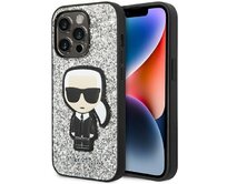 Kryt Karl Lagerfeld KLHCP14XGFKPG Apple iPhone 14 Pro Max hardcase silver Glitter Flakes Ikonik