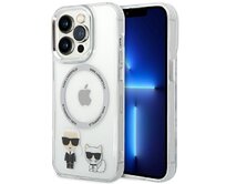 Kryt Karl Lagerfeld KLHMP14LHKCT Apple iPhone 14 Pro hardcase transparent Karl & Choupette Aluminium Magsafe