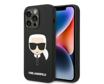 Kryt Karl Lagerfeld KLHMP14LSLKHBK Apple iPhone 14 Pro hardcase black Silicone Karl`s Head Magsafe