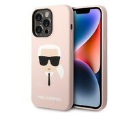 Kryt Karl Lagerfeld KLHMP14LSLKHLP Apple iPhone 14 Pro hardcase light pink Silicone Karl`s Head Magsafe