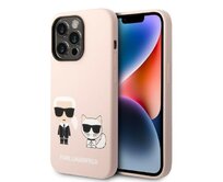 Kryt Karl Lagerfeld KLHMP14LSSKCI Apple iPhone 14 Pro hardcase jasnolight pink Silicone Karl & Choupette Magsafe