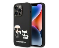 Kryt Karl Lagerfeld KLHMP14LSSKCK Apple iPhone 14 Pro hardcase black Liquid Silicone Karl & Choupette Magsafe