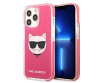 Kryt Karl Lagerfeld KLHCP13LTPECPI Apple iPhone 13 Pro hardcase fuschia Choupette Head