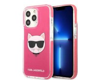 Kryt Karl Lagerfeld KLHCP13XTPECPI Apple iPhone 13 Pro Max hardcase fuschia Choupette Head