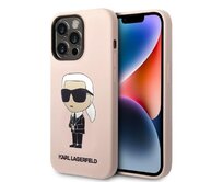 Kryt Karl Lagerfeld KLHMP14LSNIKBCP Apple iPhone 14 Pro hardcase pink Silicone NFT Ikonik Magsafe