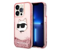 Kryt Karl Lagerfeld KLHCP14LLNCHCP Apple iPhone 14 Pro pink hardcase Glitter Choupette Head