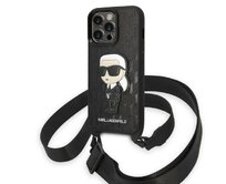 Kryt Karl Lagerfeld KLHCP14LSTKMK Apple iPhone 14 Pro black hardcase Monogram Ikonik Patch