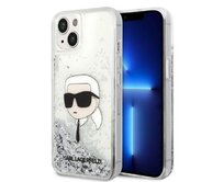 Kryt Karl Lagerfeld KLHCP14MLNKHCH Apple iPhone 14 Plus / 15 Plus silver hardcase Glitter Karl Head