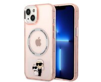 Kryt Karl Lagerfeld KLHMP14MHNKCIPApple iPhone 14 Plus / 15 Plus hardcase pink Iconic Karl&Choupette Magsafe