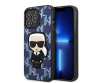 Kryt Karl Lagerfeld KLHCP13LPMNIKBL Apple iPhone 13 Pro hardcase blue Monogram Ikonik Patch