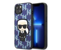 Kryt Karl Lagerfeld KLHCP13MPMNIKBL Apple iPhone 13 hardcase blue Monogram Ikonik Patch