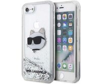 Kryt Karl Lagerfeld KLHCI8LNCHCS Apple iPhone SE 2022/SE 2020/8/7 silver hardcase Glitter Choupette Head