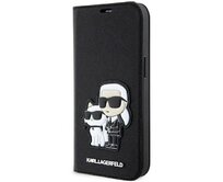 Kryt Karl Lagerfeld KLBKP14LSANKCPK Apple iPhone 14 Pro bookcase black Saffiano Karl & Choupette