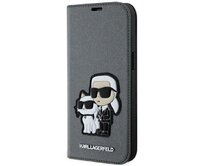 Kryt Karl Lagerfeld KLBKP14SSANKCPG Apple iPhone 14 bookcase silver Saffiano Karl & Choupette